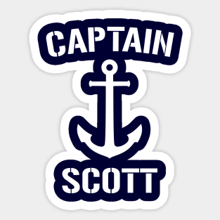 Nautical Captain Scott Personalized Boat Anchor Sticker